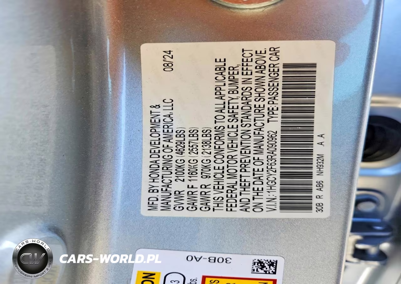 2024 Honda Accord Hybrid Exl VIN:1HGCY2F63RA090962 - 13