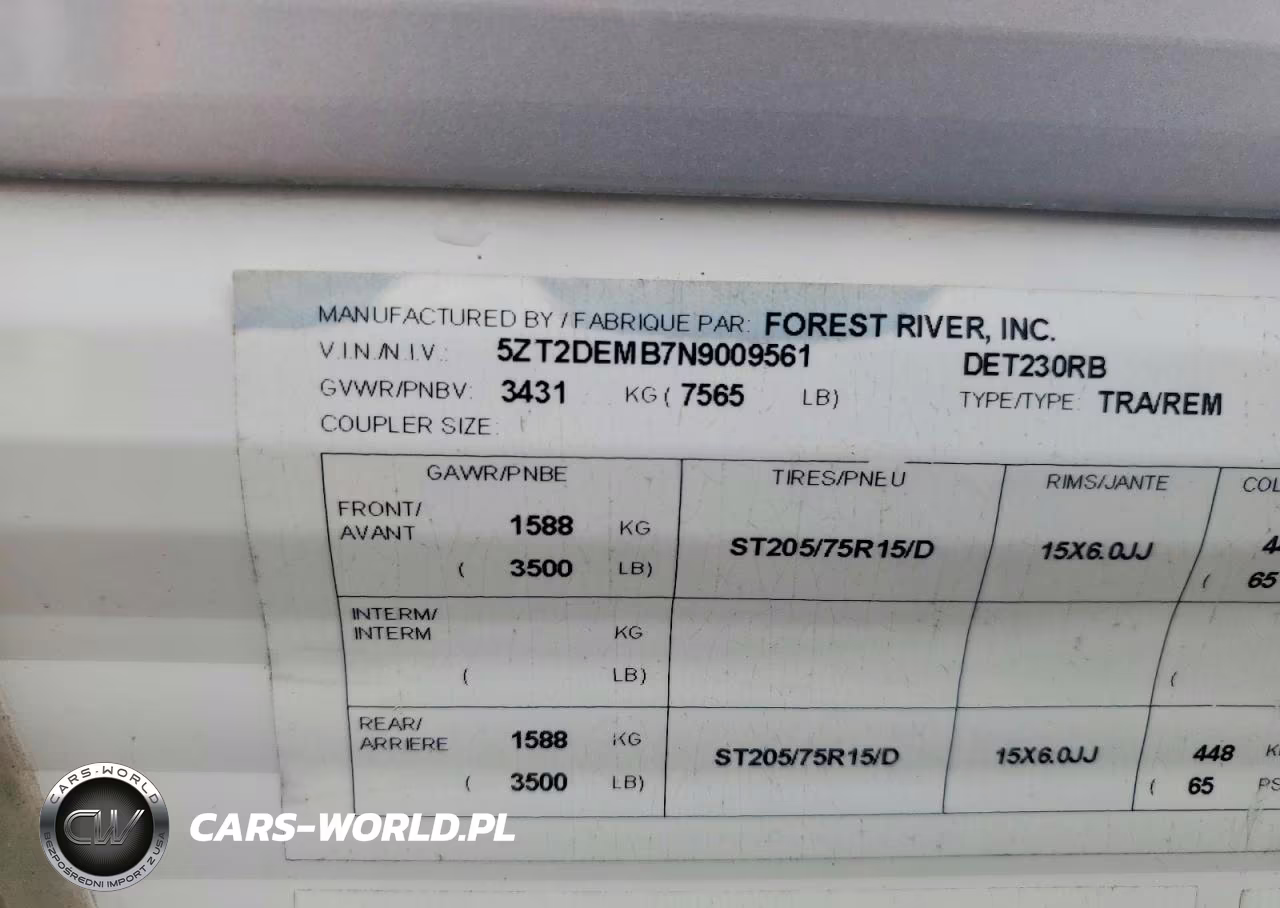 2022 Forest River East West Camper VIN:5ZT2DEMB7N9009561 - 10
