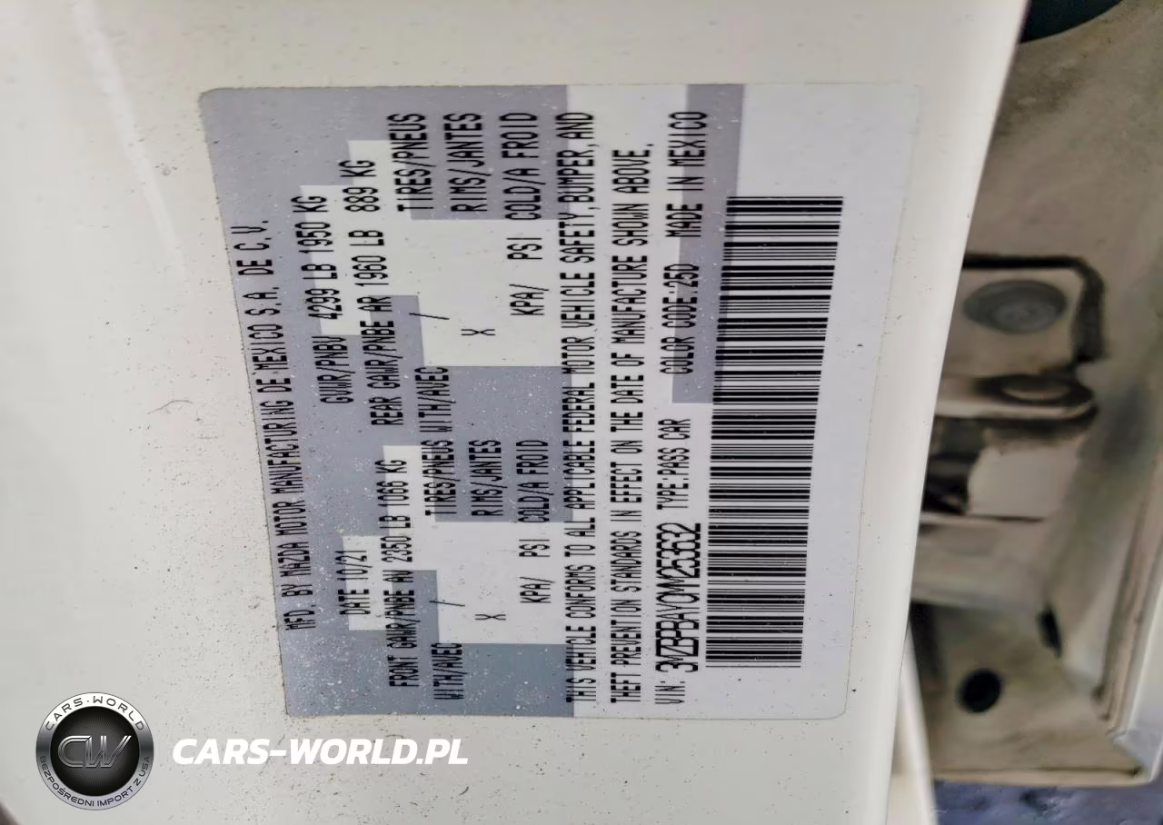 2021 Mazda 3 VIN:3MZBPBAY0MM253632 - 12