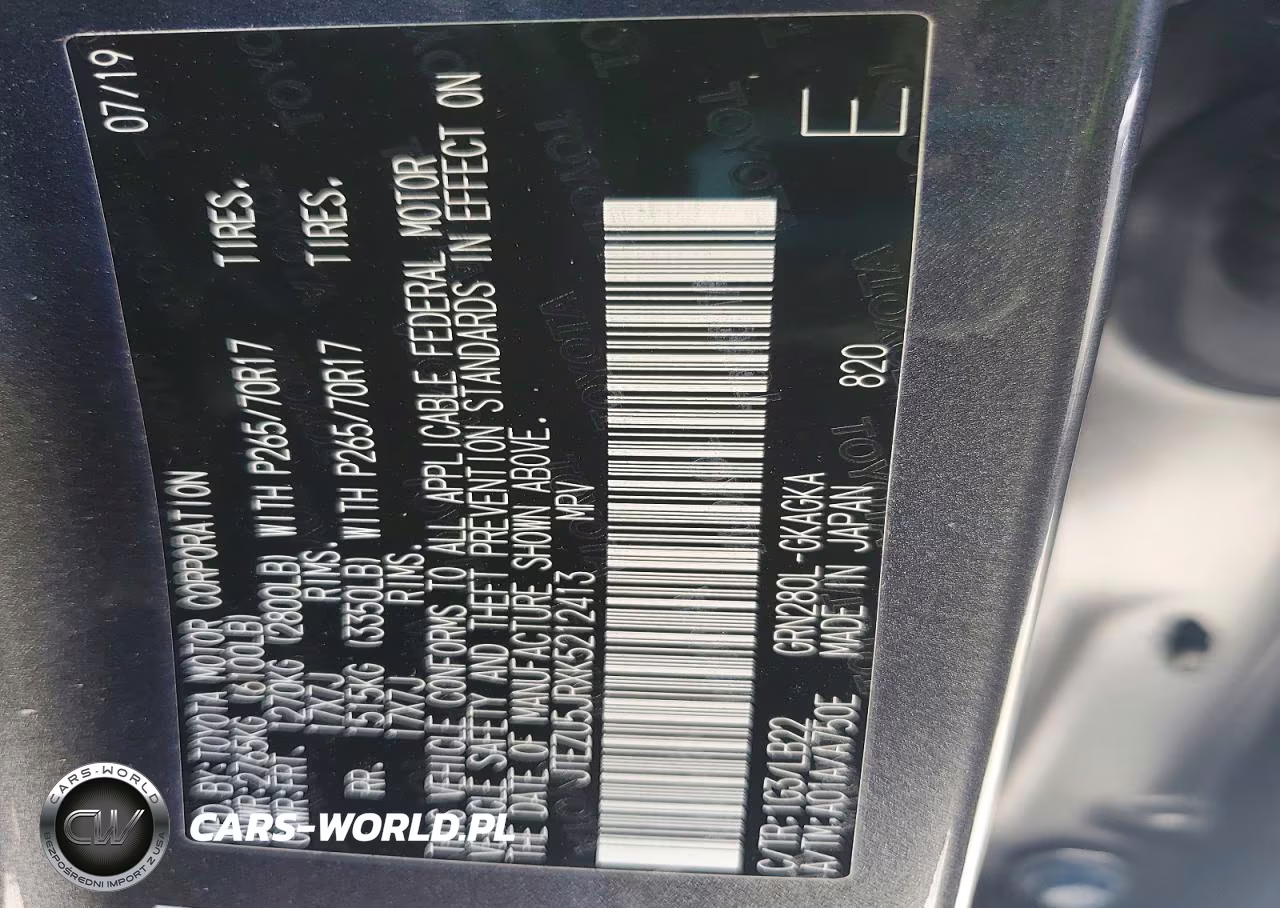 2019 Toyota 4Runner Sr5 Premium VIN:JTEZU5JRXK5212413 - 13