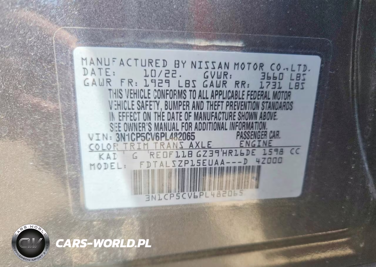 2023 Nissan Kicks Sv VIN:3N1CP5CV6PL482065 - 14
