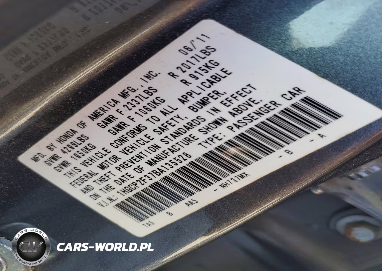 2011 Honda Accord Lx VIN:1HGCP2F37BA135528 - 12