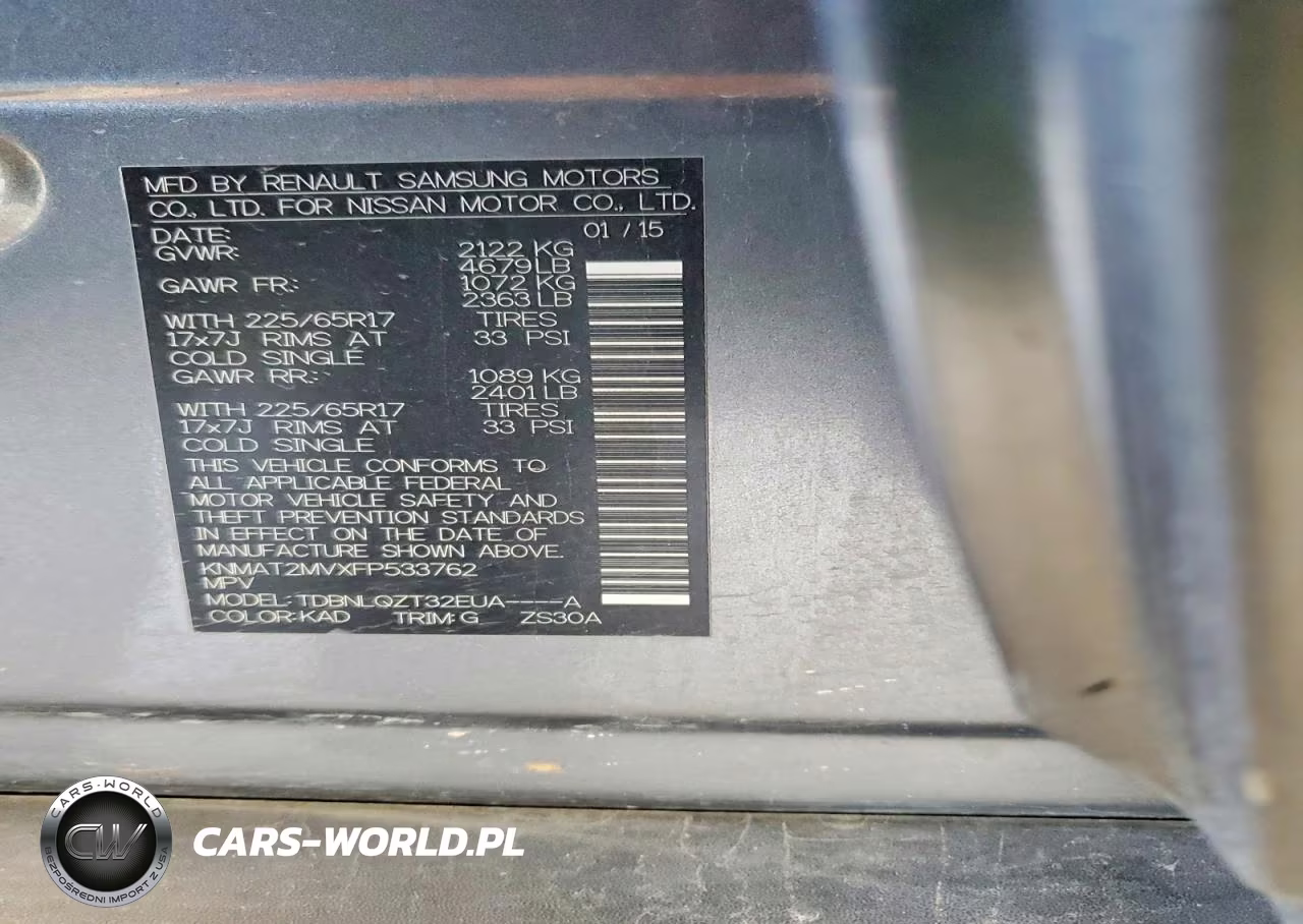 2015 Nissan Rogue Sv VIN:KNMAT2MVXFP533762 - 12