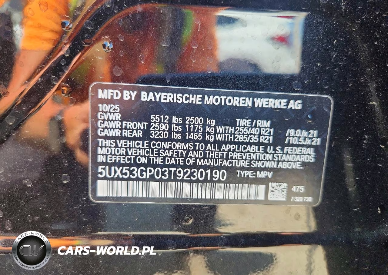 2026 BMW X3 30 xDrive VIN:5UX53GP03T9230190 - 12