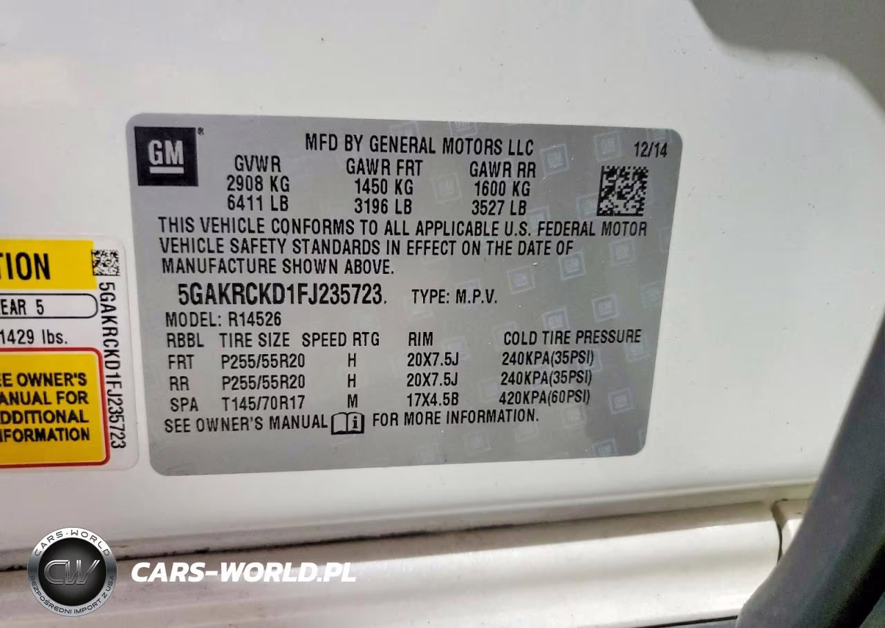 2015 Buick Enclave VIN:5GAKRCKD1FJ235723 - 12