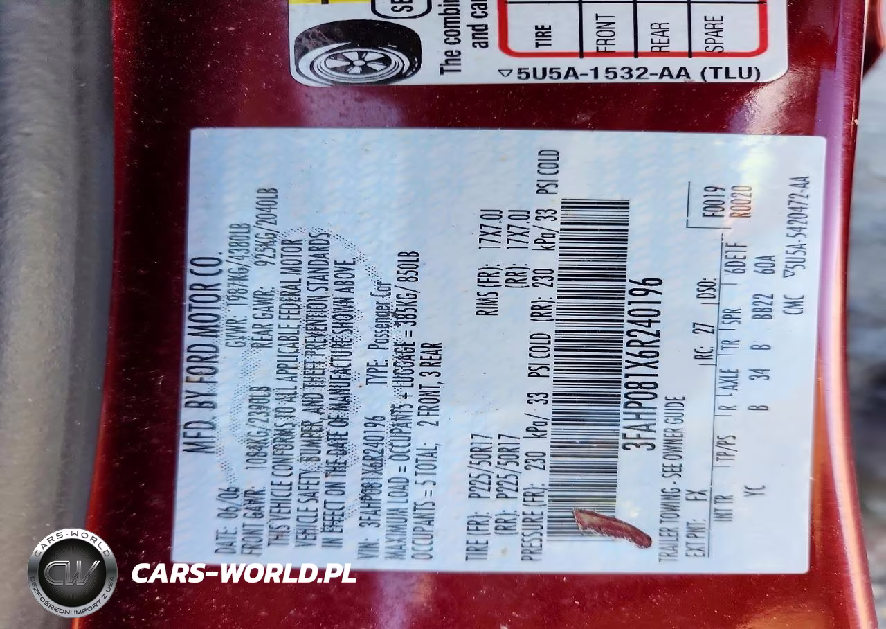 2006 Ford Fusion Sel VIN:3FAHP081X6R240196 - 12