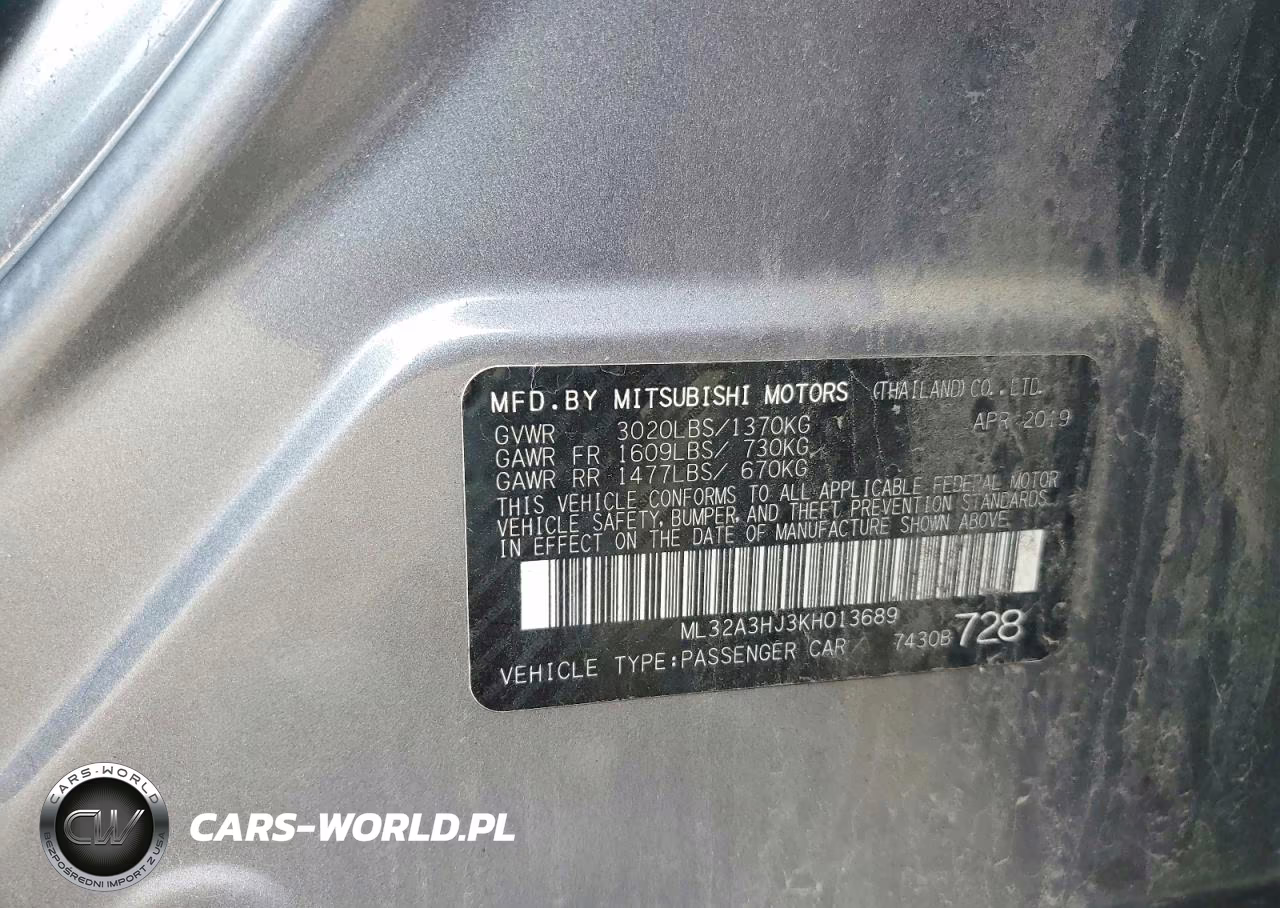 2019 Mitsubishi Mirage Es VIN:ML32A3HJ3KH013689 - 12