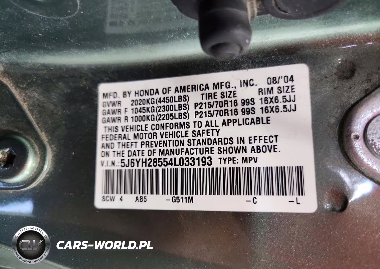 2004 Honda Element Ex VIN:5J6YH28554L033193 - 13