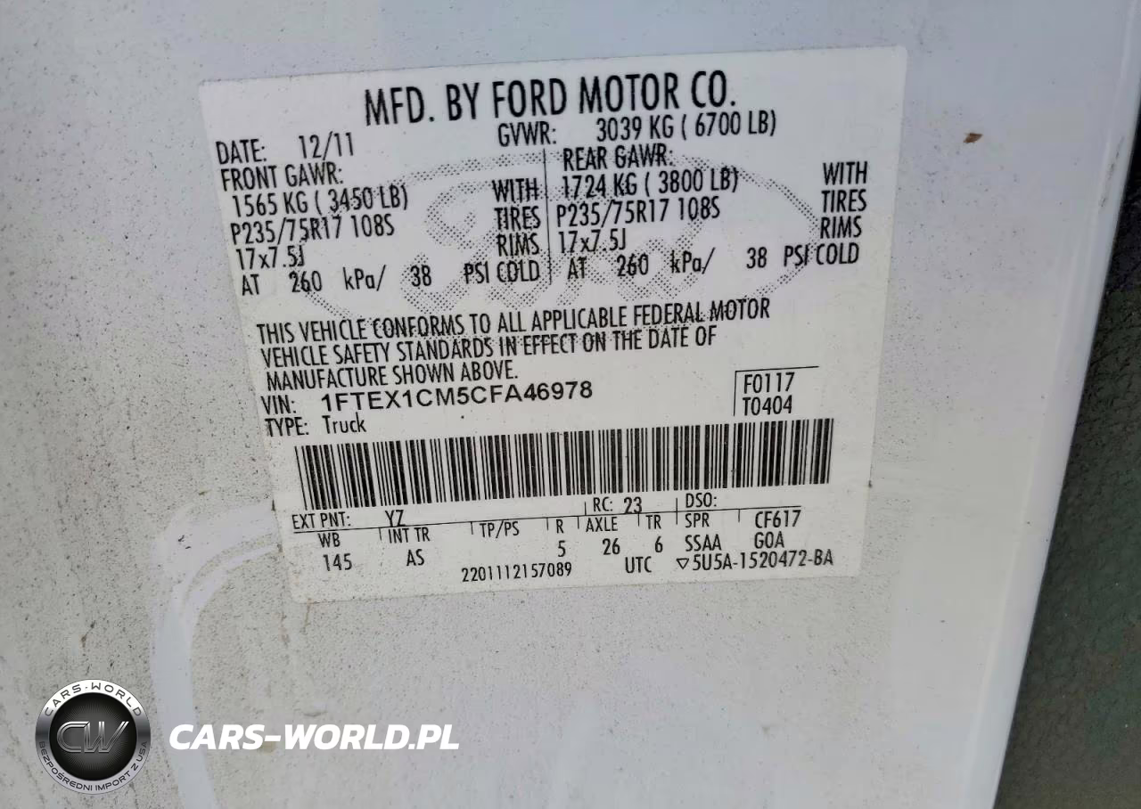 2012 Ford F150 Super Cab VIN:1FTEX1CM5CFA46978 - 12