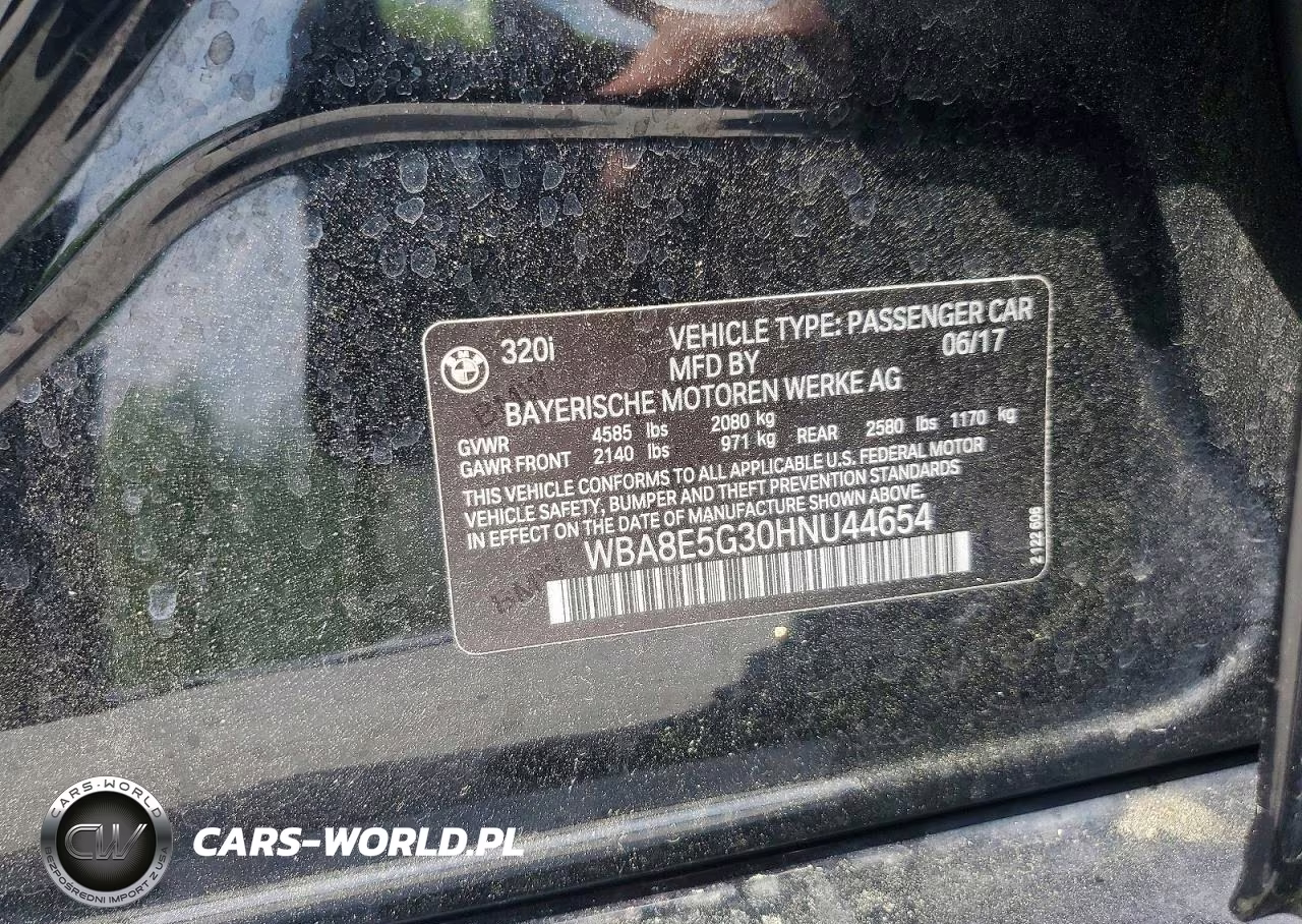 2017 BMW 320 Xi VIN:WBA8E5G30HNU44654 - 12