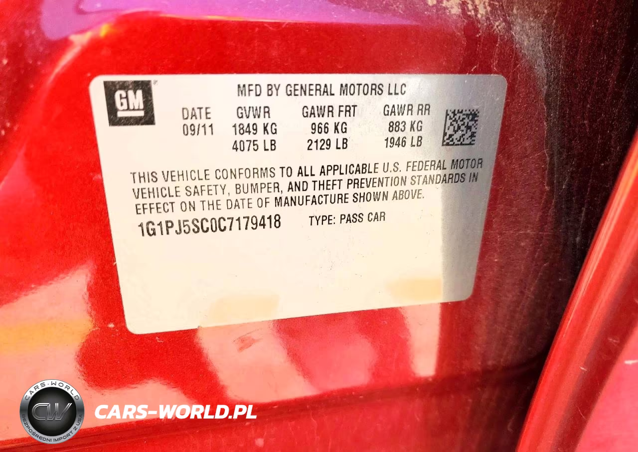 2012 Chevrolet Cruze Eco VIN:1G1PJ5SC0C7179418 - 12