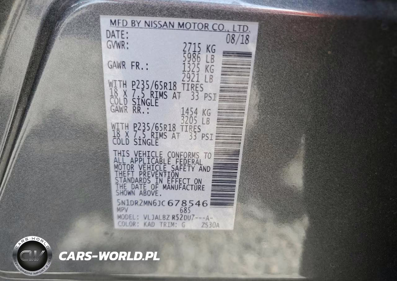 2018 Nissan Pathfinder S VIN:5N1DR2MN6JC678546 - 13