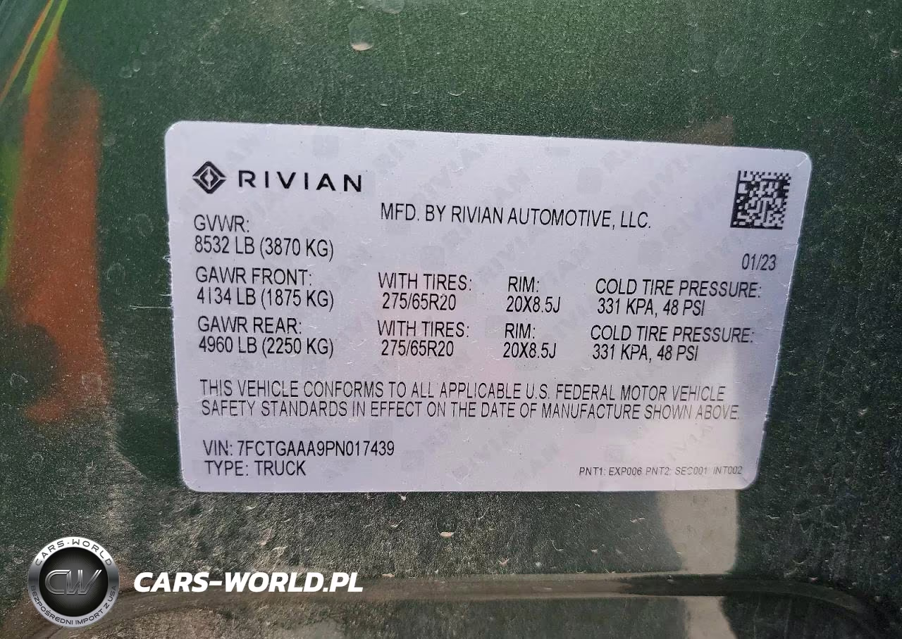 2023 Rivian R1T Adventure VIN:7FCTGAAA9PN017439 - 12