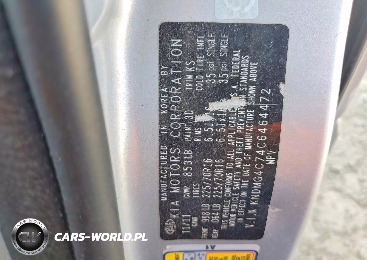 2012 Kia Sedona Lx VIN:KNDMG4C74C6464472 - 13