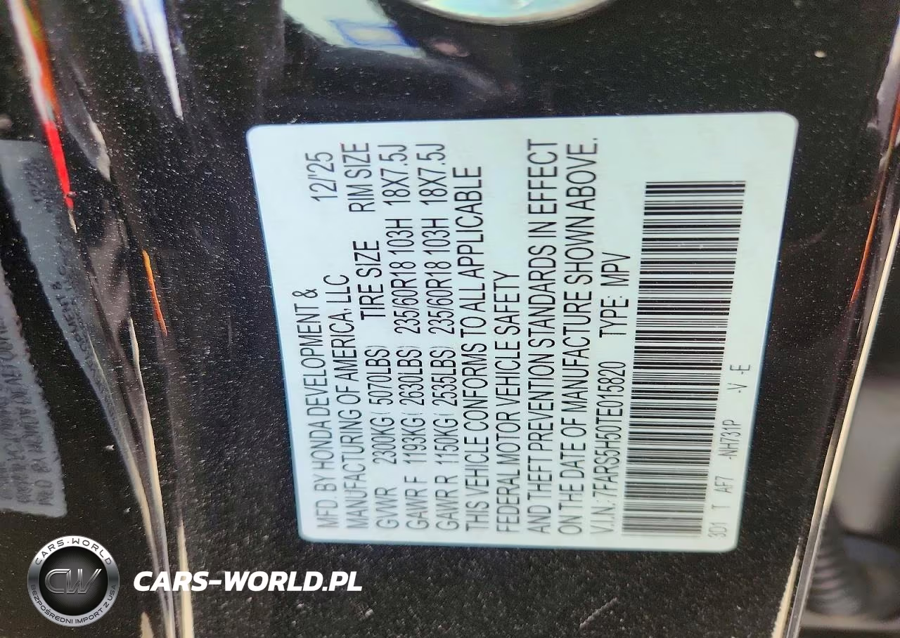 2026 Honda Cr-V Sport VIN:7FARS5H50TE015820 - 12