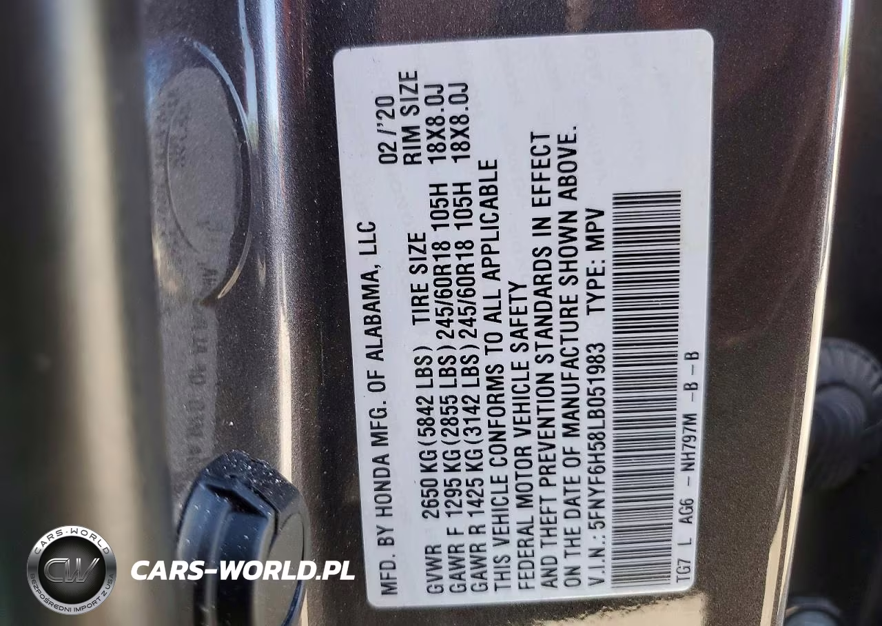 2020 Honda Pilot Exl VIN:5FNYF6H58LB051983 - 13