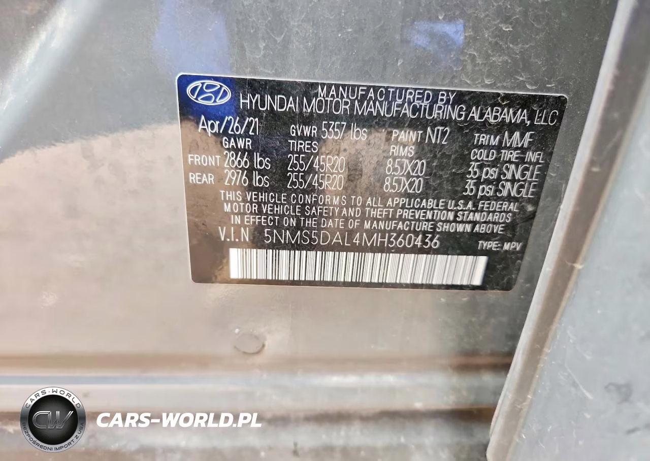 2021 Hyundai Santa Fe Calligraphy VIN:5NMS5DAL4MH360436 - 12