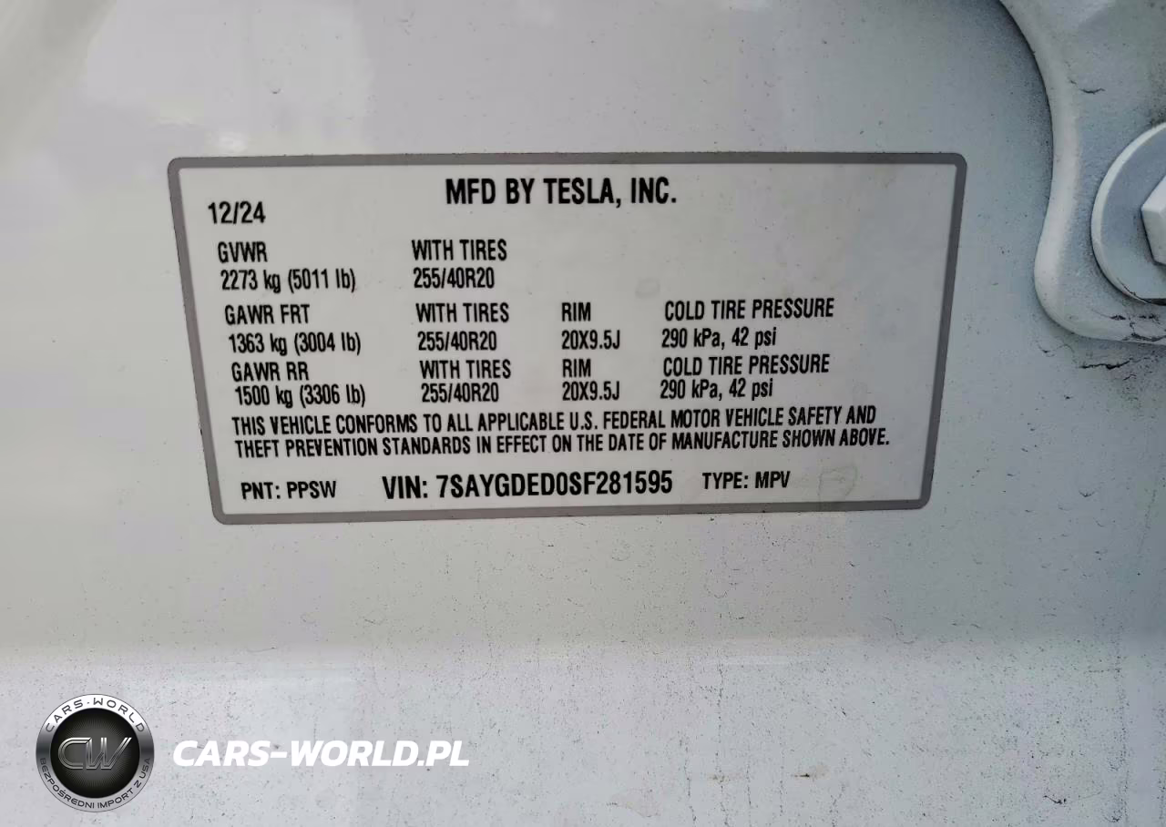 2025 Tesla Model Y VIN:7SAYGDED0SF281595 - 12