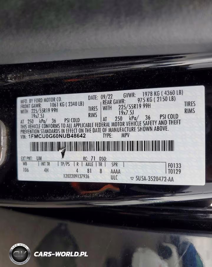 2022 Ford Escape Se VIN:1FMCU0G60NUB48642 - 14