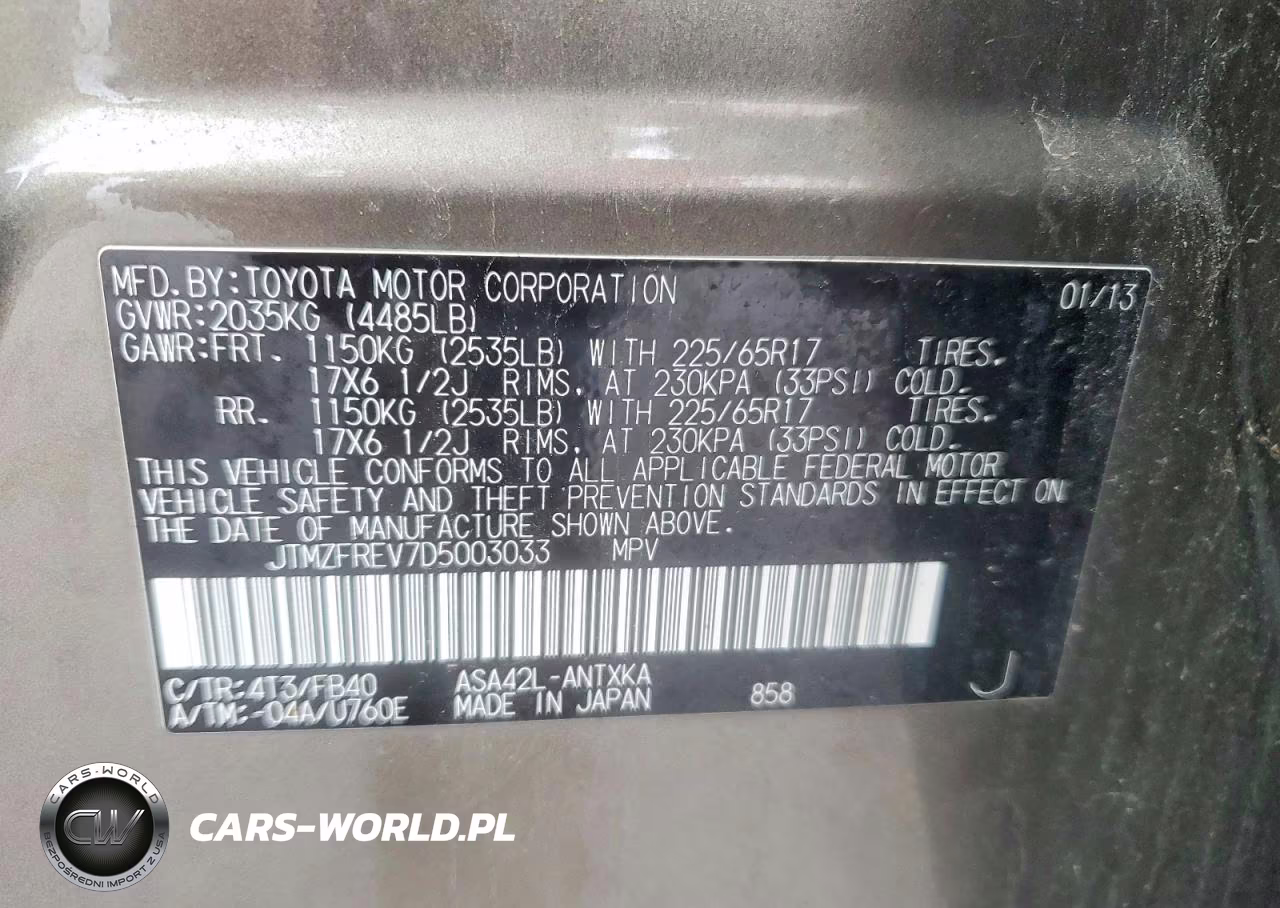2013 Toyota Rav4 Le VIN:JTMZFREV7D5003033 - 13