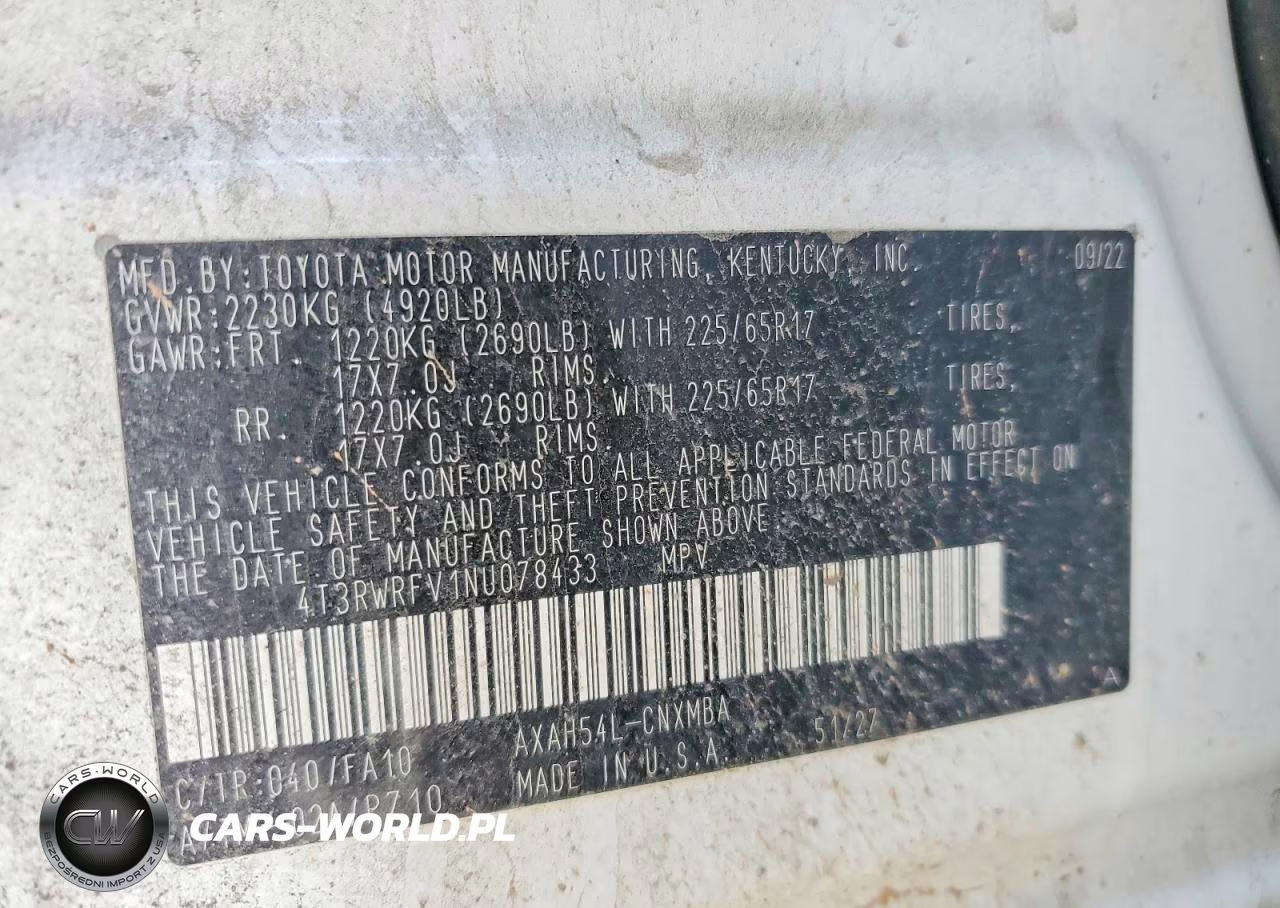 2022 Toyota Rav4 Xle VIN:4T3RWRFV1NU078433 - 13