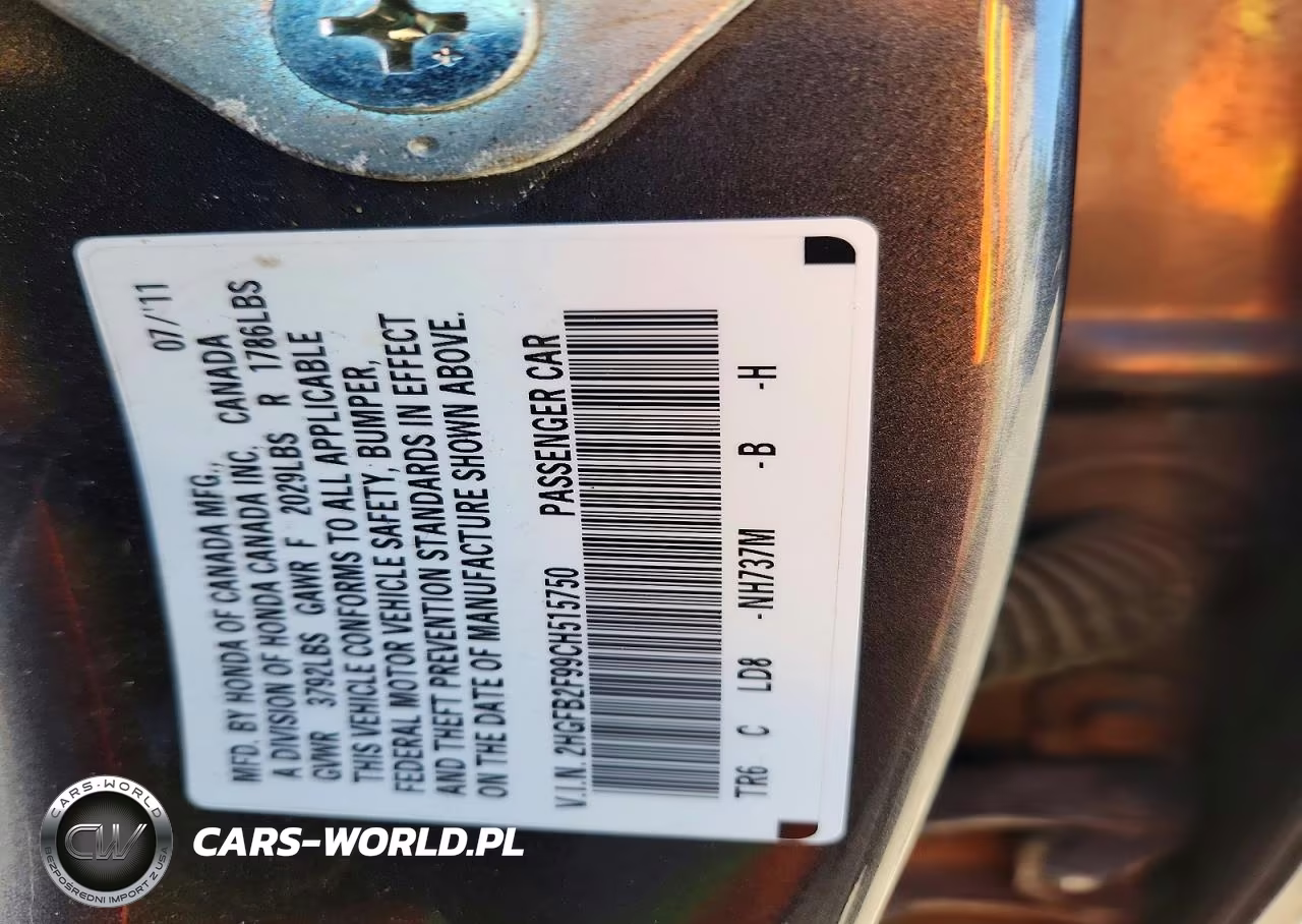 2012 Honda Civic Exl VIN:2HGFB2F99CH515750 - 12