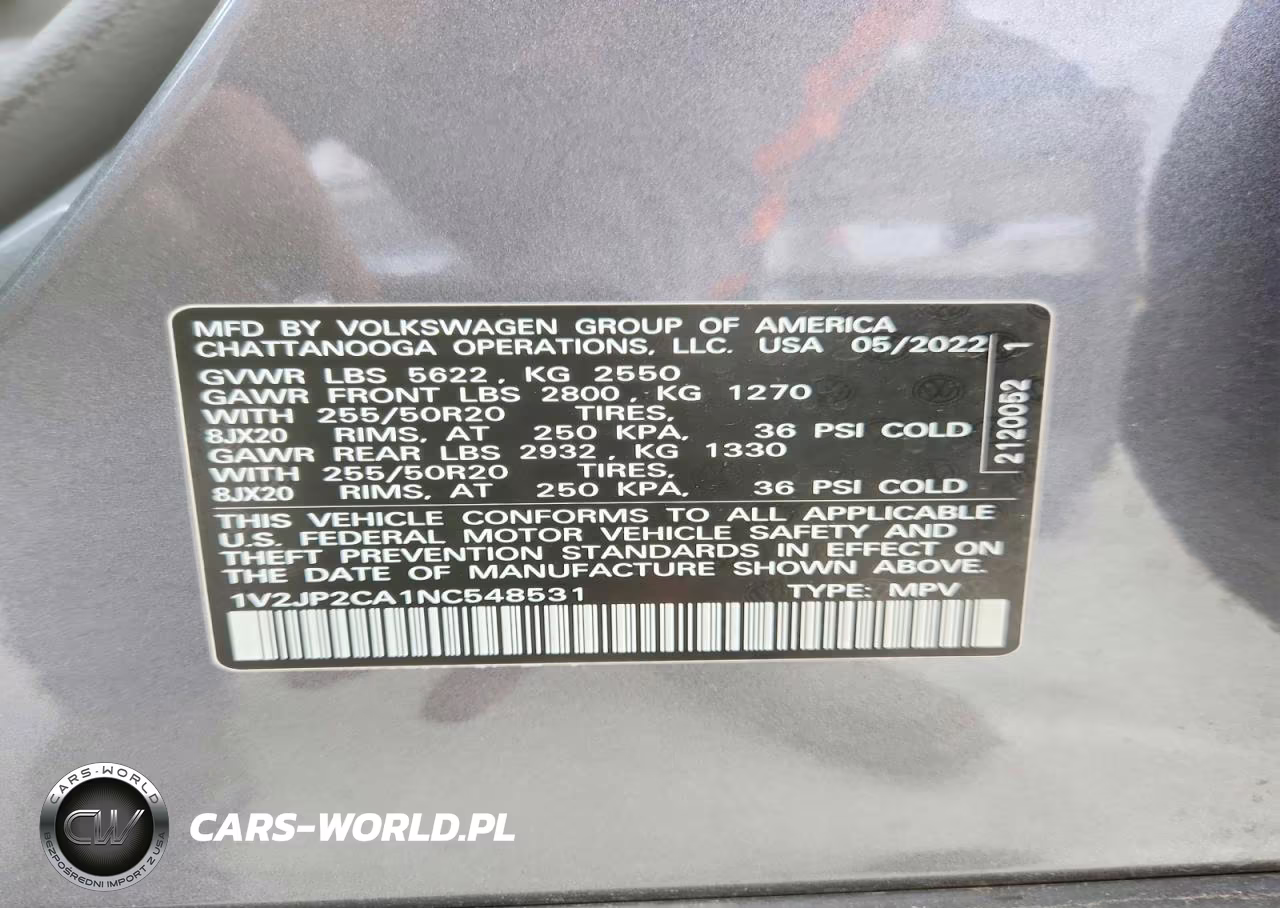2022 Volkswagen Atlas Se VIN:1V2JP2CA1NC548531 - 13