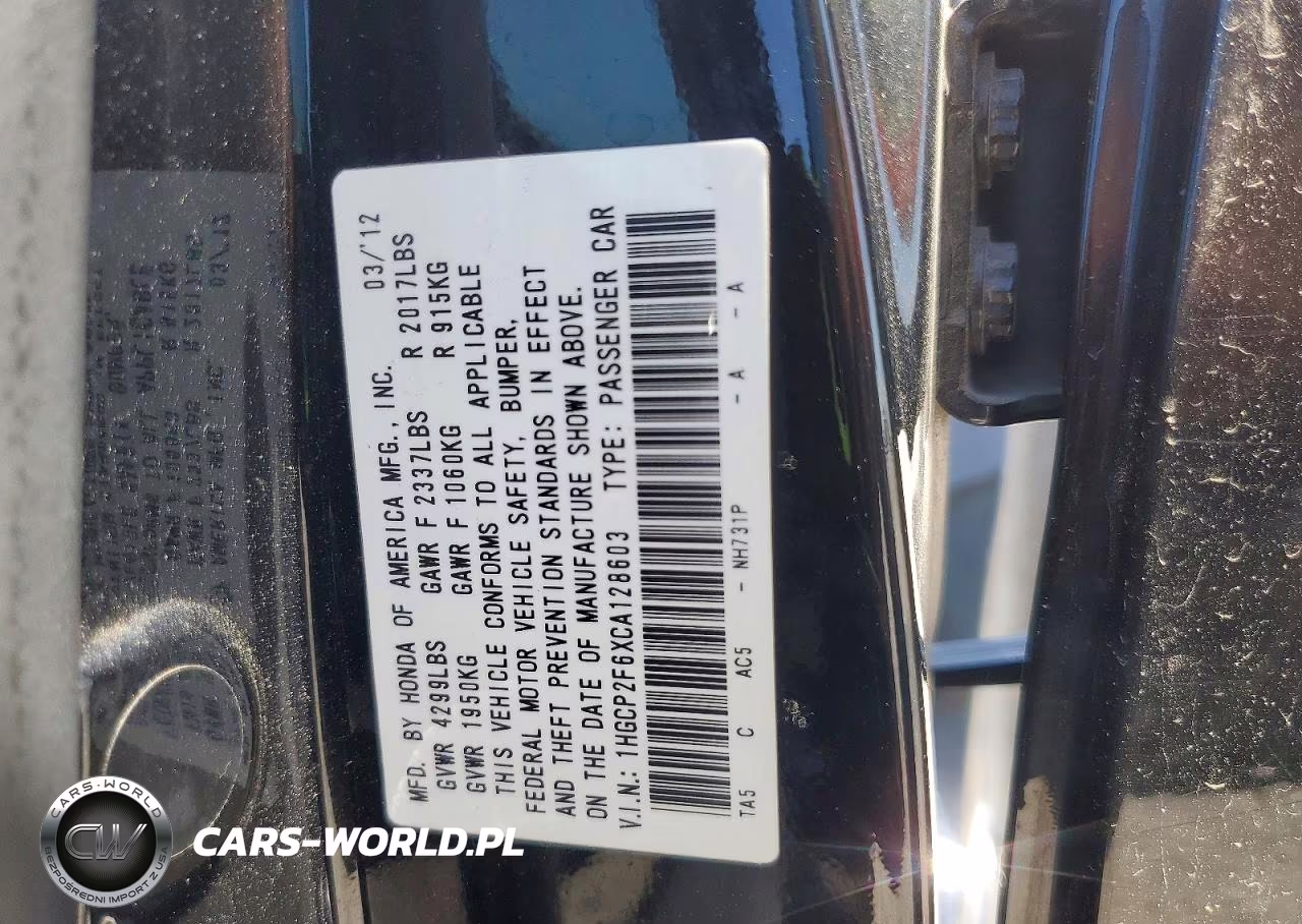 2012 Honda Accord Se VIN:1HGCP2F6XCA128603 - 13