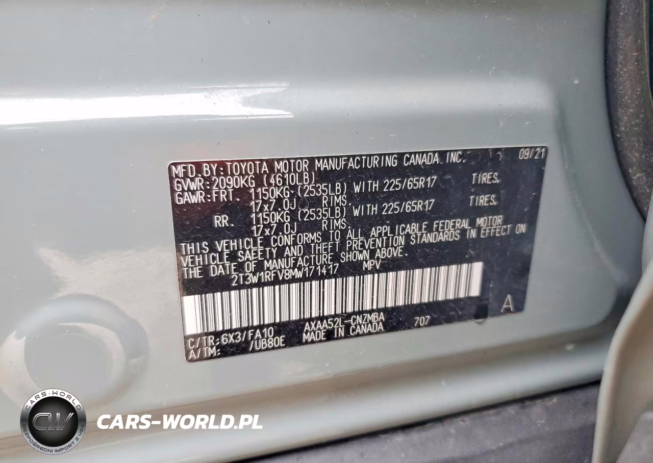 2021 Toyota Rav4 Xle VIN:2T3W1RFV8MW171417 - 13