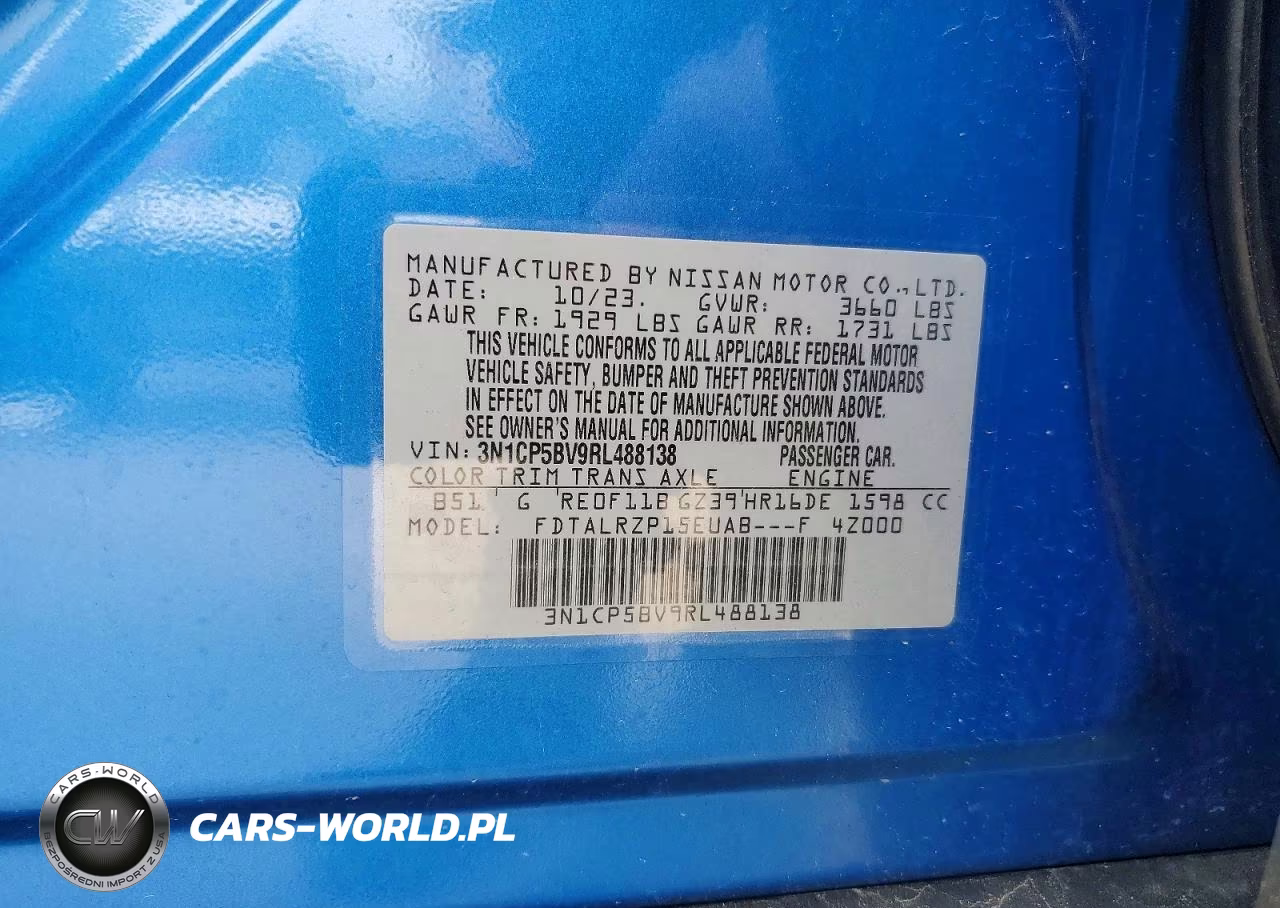 2024 Nissan Kicks S VIN:3N1CP5BV9RL488138 - 13