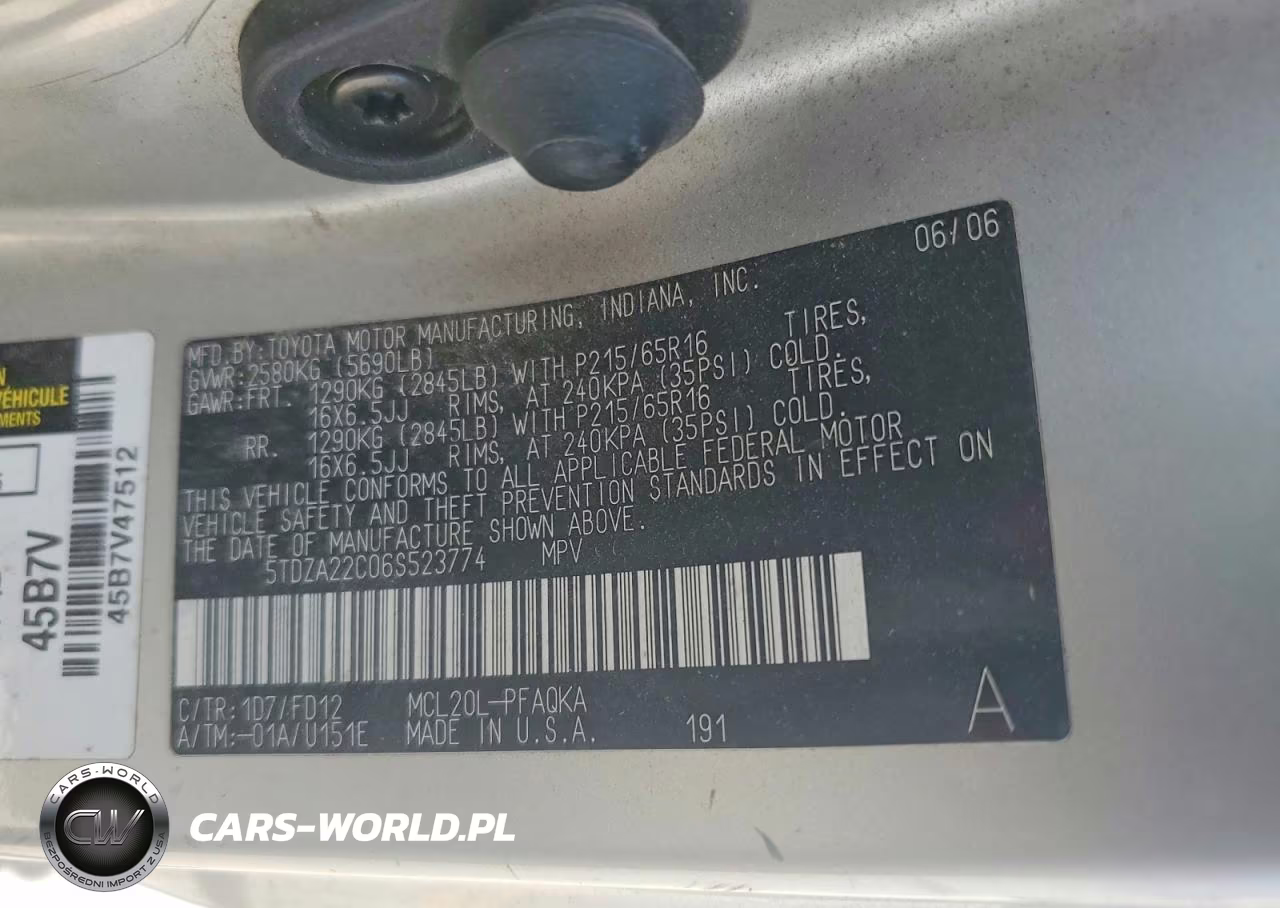 2006 Toyota Sienna Xle 7 Passenger VIN:5TDZA22C06S523774 - 13
