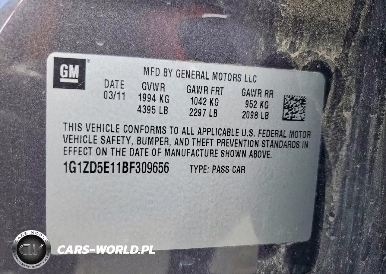 2011 Chevrolet Malibu 2Lt VIN:1G1ZD5E11BF309656 - 12