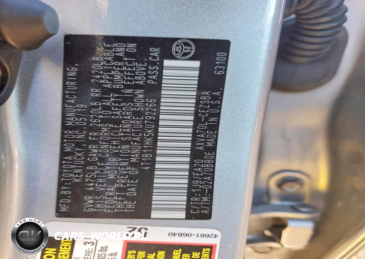 2019 Toyota Camry Se VIN:4T1B11HK5KU792266 - 12