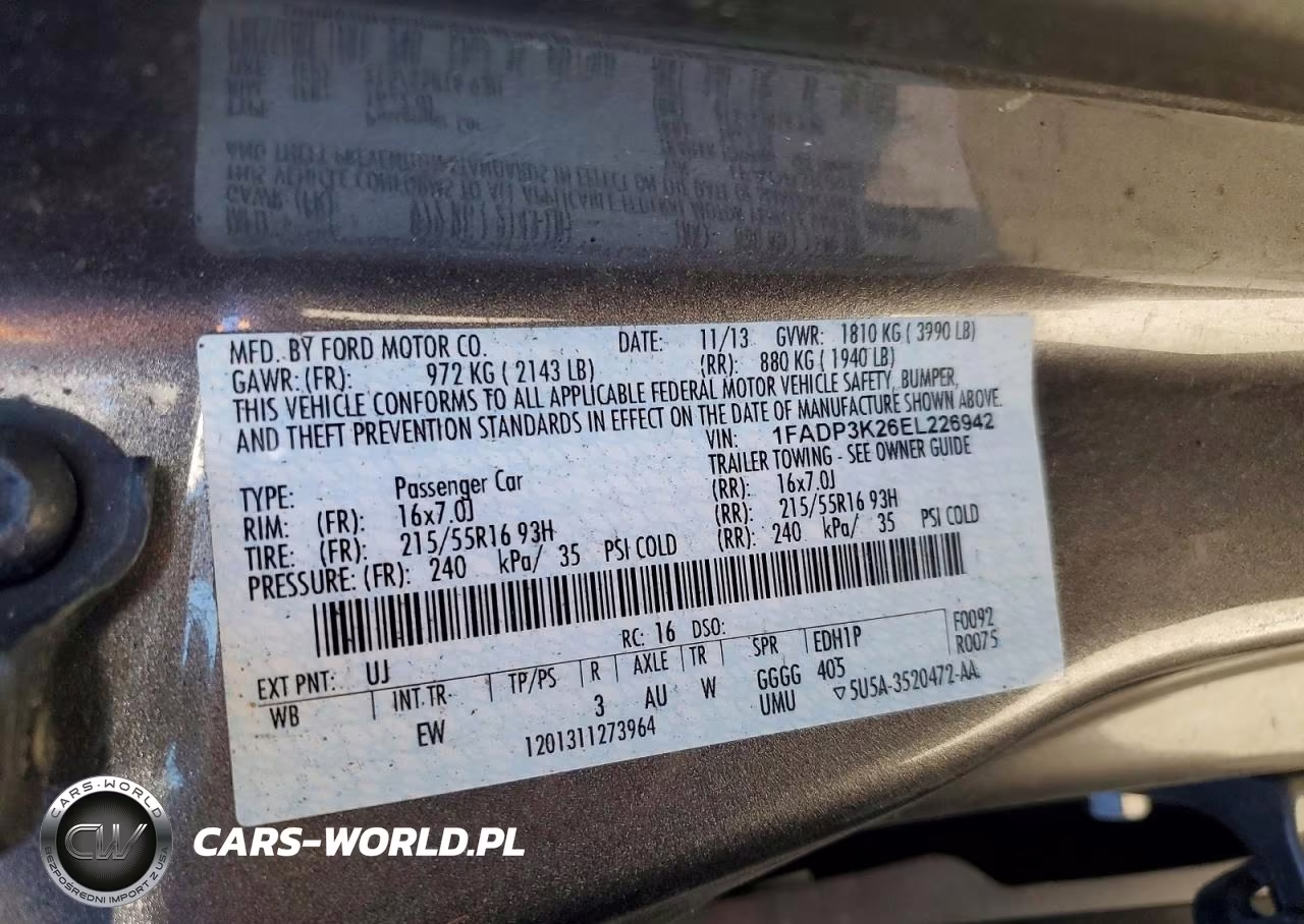 2014 Ford Focus Se VIN:1FADP3K26EL226942 - 13