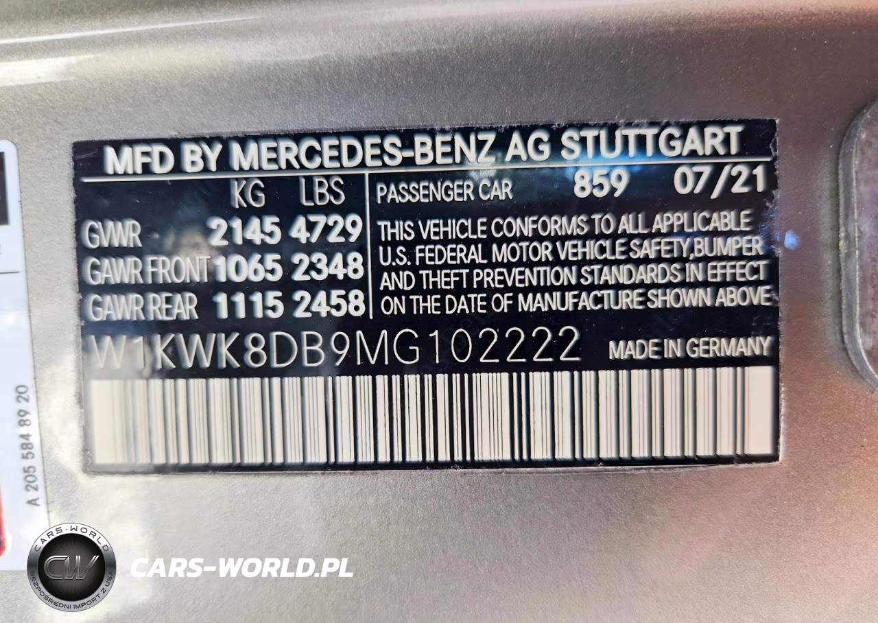 2021 Mercedes-Benz C 300 VIN:W1KWK8DB9MG102222 - 13