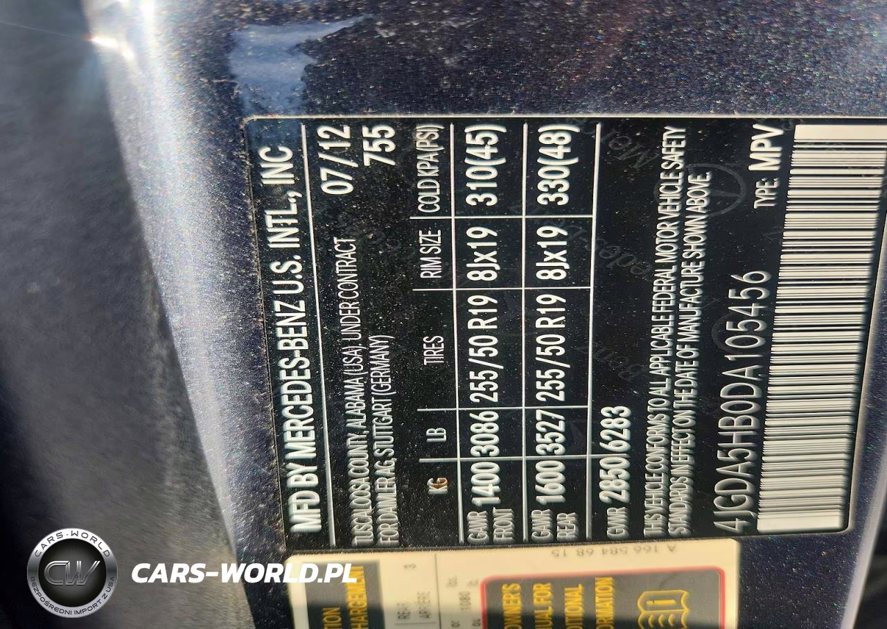 2013 Mercedes-Benz Ml 350 4Matic VIN:4JGDA5HB0DA105456 - 13