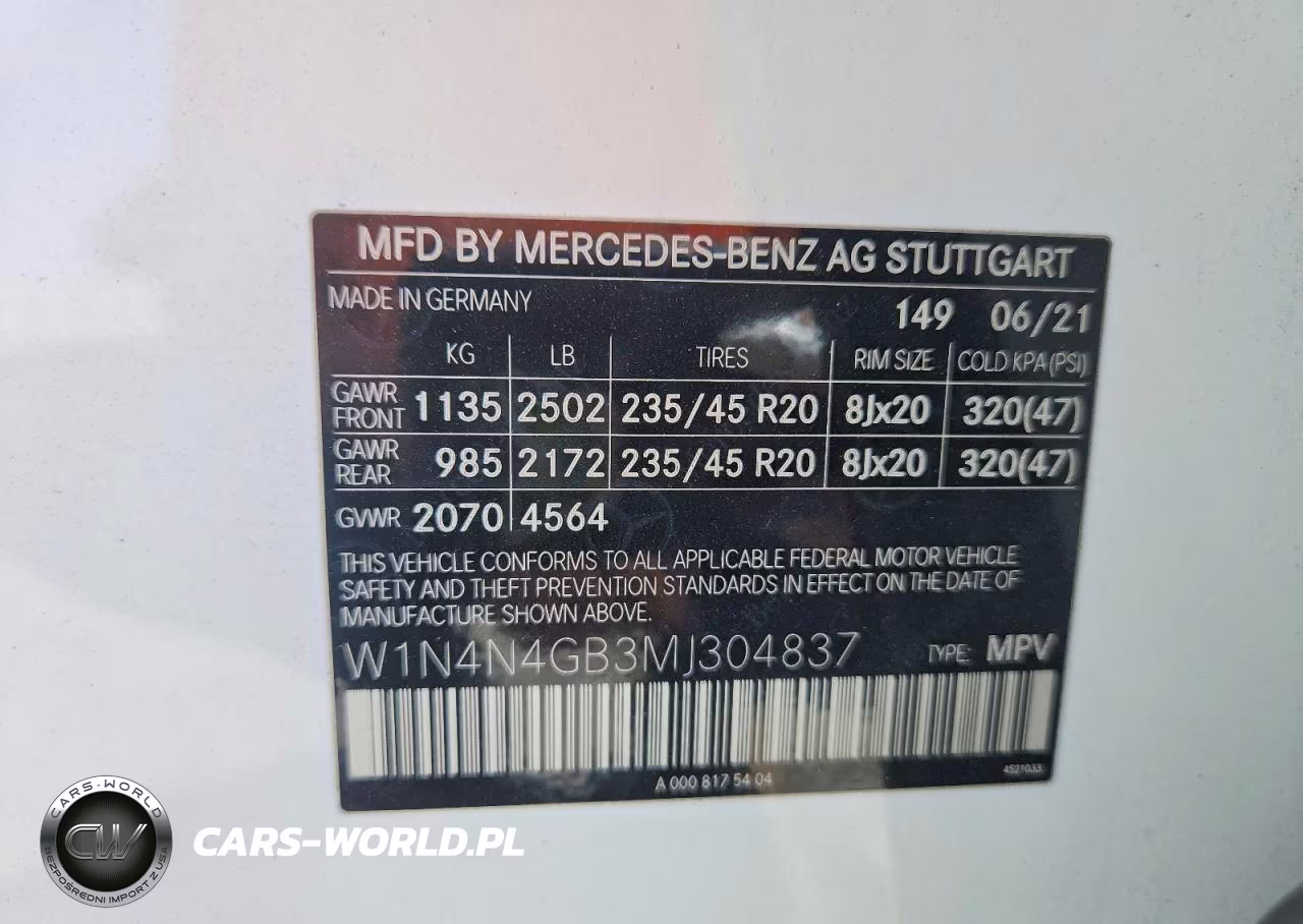 2021 Mercedes-Benz Gla 250 VIN:W1N4N4GB3MJ304837 - 12
