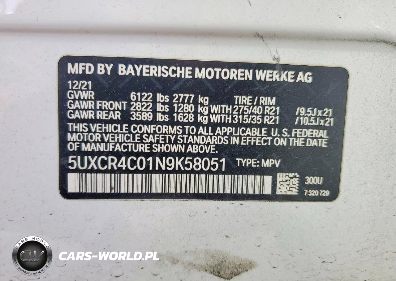2022 BMW X5 Sdrive 40I VIN:5UXCR4C01N9K58051 - 13