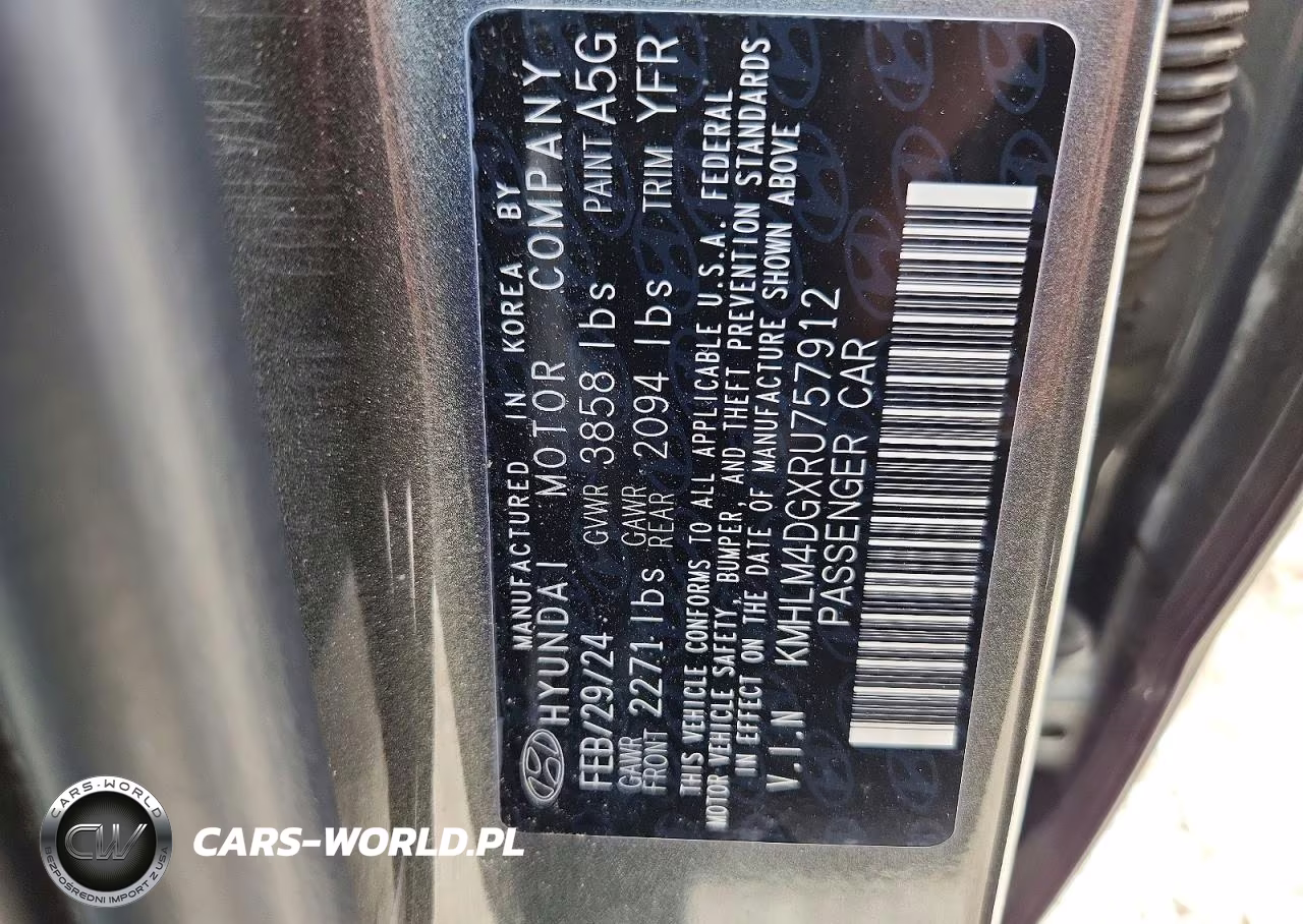 2024 Hyundai Elantra Sel VIN:KMHLM4DGXRU757912 - 12