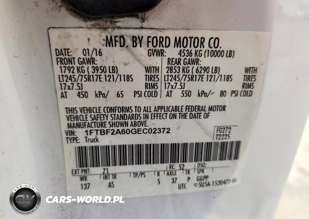 2016 Ford F250 Super Duty VIN:1FTBF2A60GEC02372 - 12