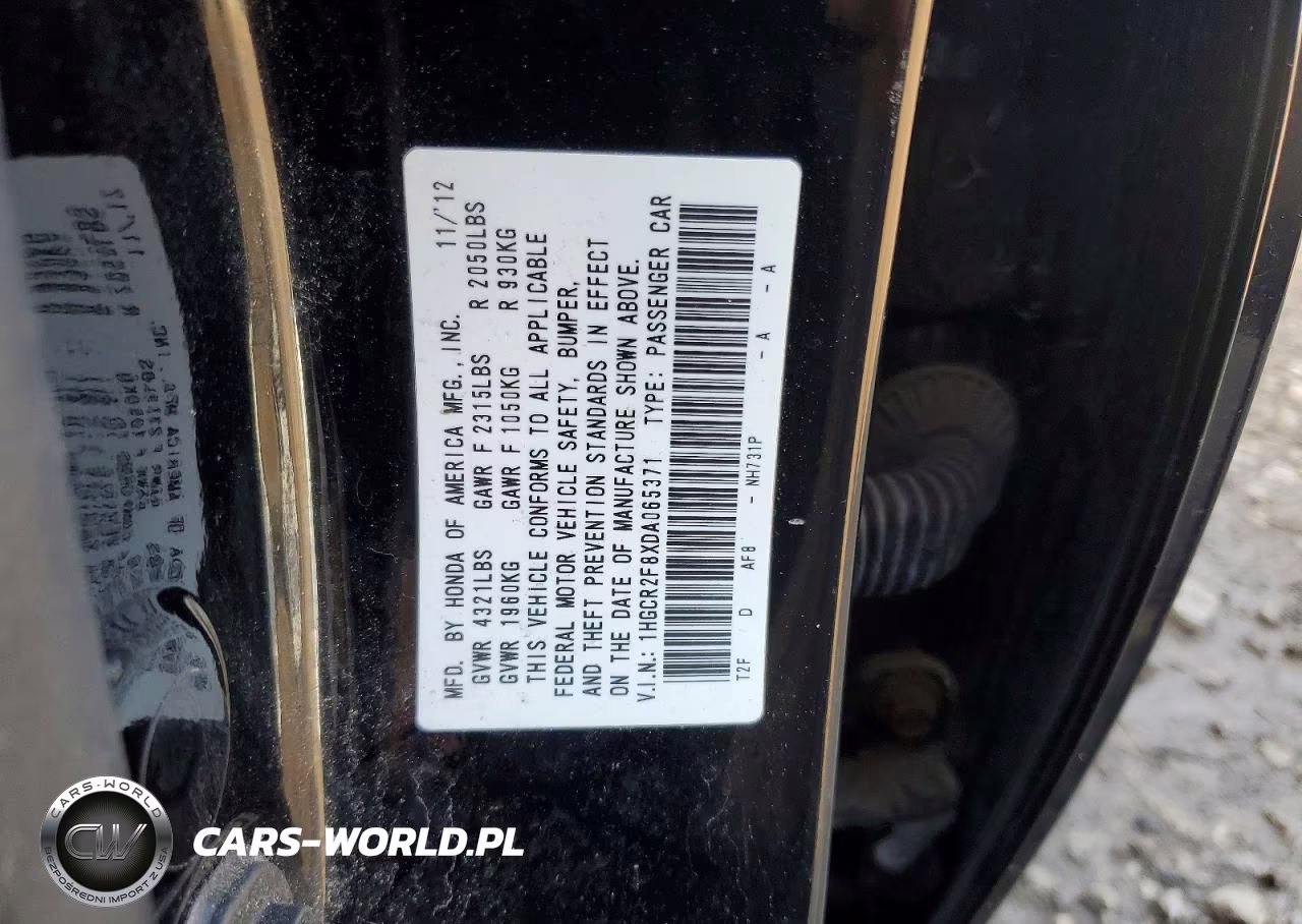 2013 Honda Accord Exl VIN:1HGCR2F8XDA065371 - 13