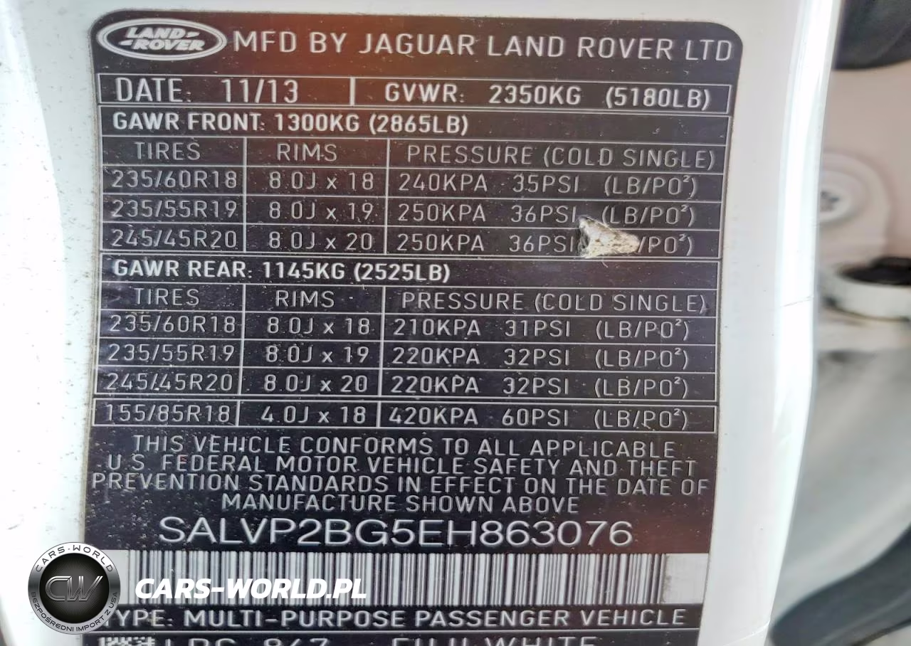 2014 Land Rover Range Rover Evoque Pure Plus VIN:SALVP2BG5EH863076 - 13