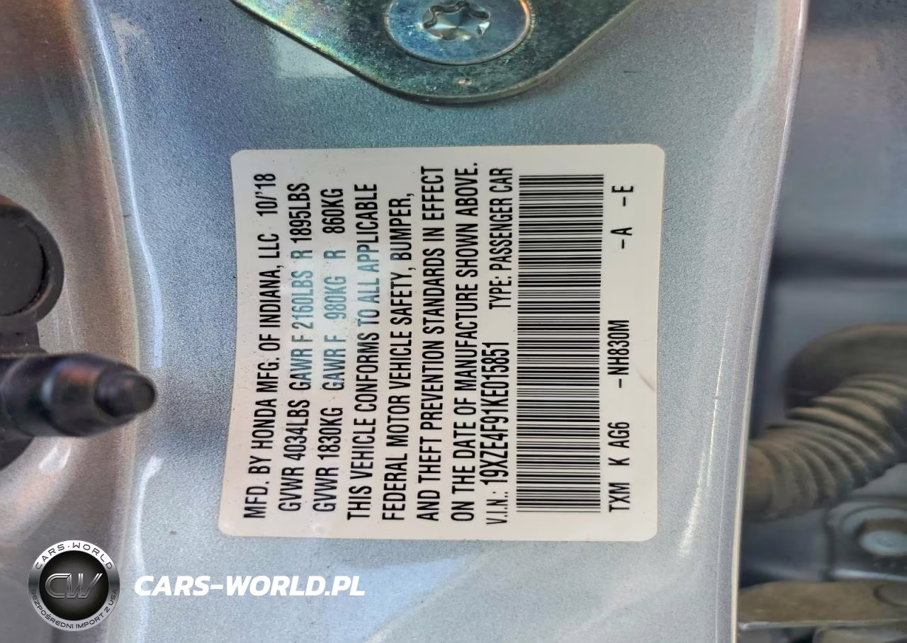 2019 Honda Insight Touring VIN:19XZE4F91KE015851 - 12