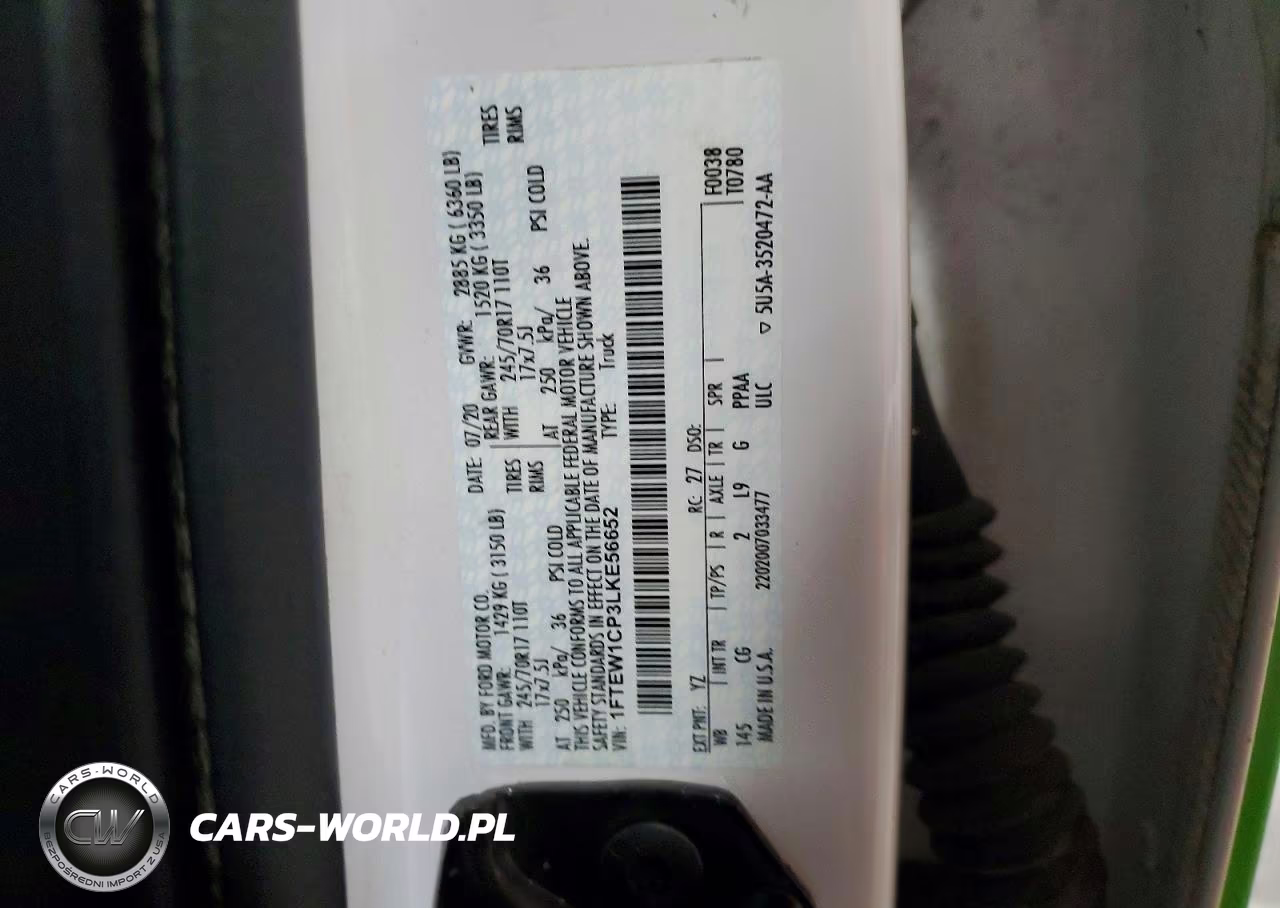 2020 Ford F150 Supercrew VIN:1FTEW1CP3LKE56652 - 12