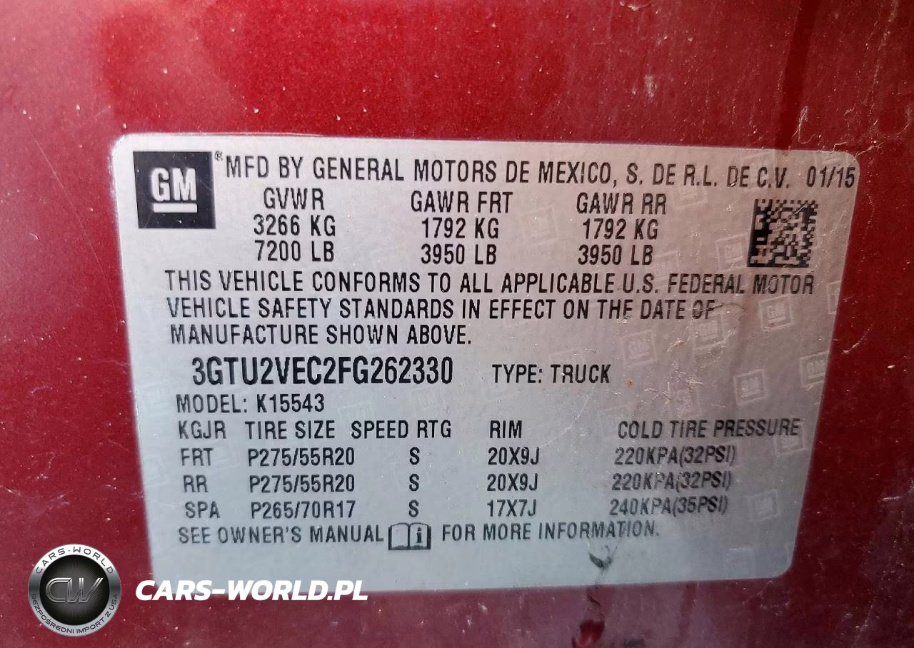 2015 GMC Sierra K1500 Slt VIN:3GTU2VEC2FG262330 - 12