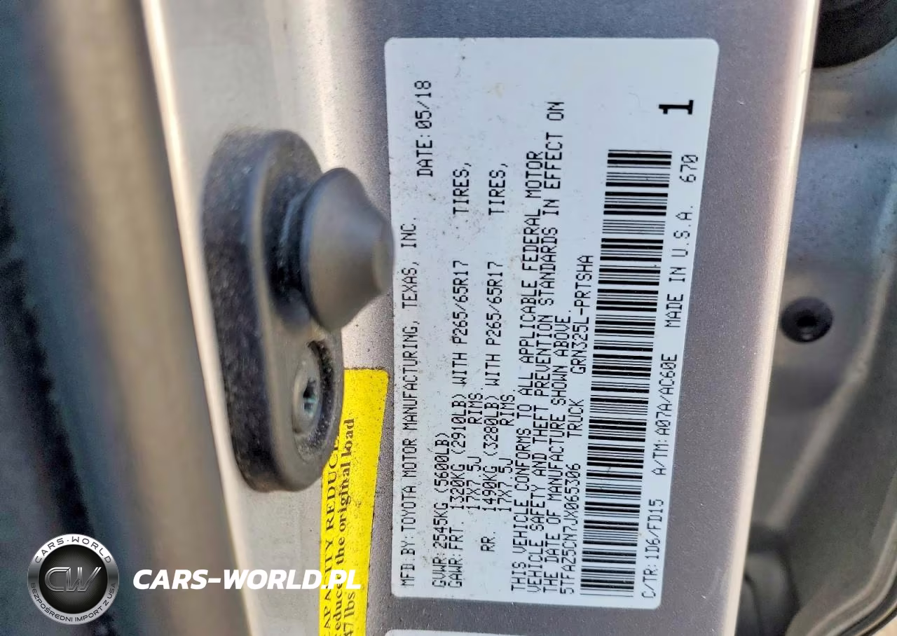 2018 Toyota Tacoma Trd Sport VIN:5TFAZ5CN7JX065306 - 12