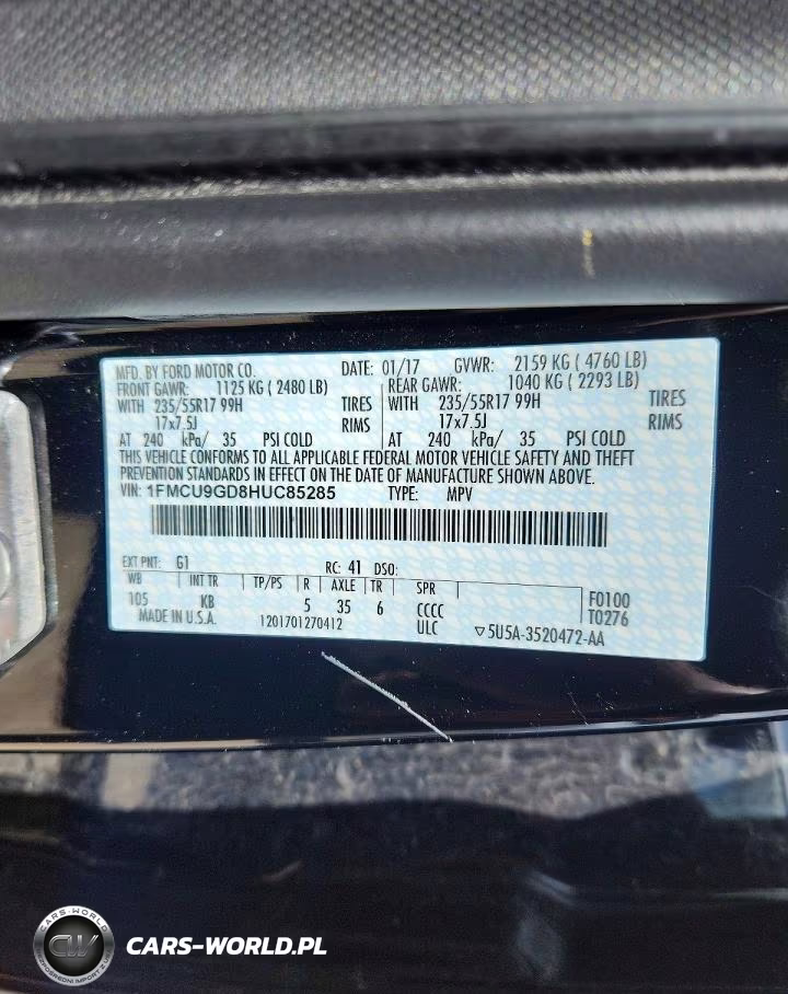 2017 Ford Escape Se VIN:1FMCU9GD8HUC85285 - 14