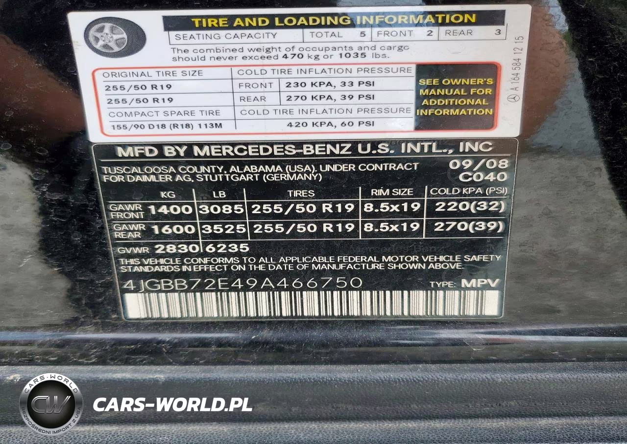 2009 Mercedes-Benz Ml 550 VIN:4JGBB72E49A466750 - 14