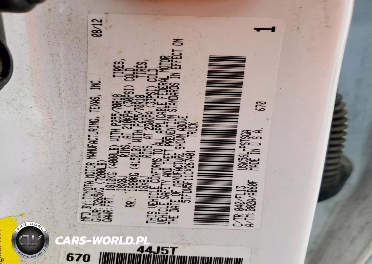 2012 Toyota Tundra VIN:5TFDW5F11CX267401 - 12