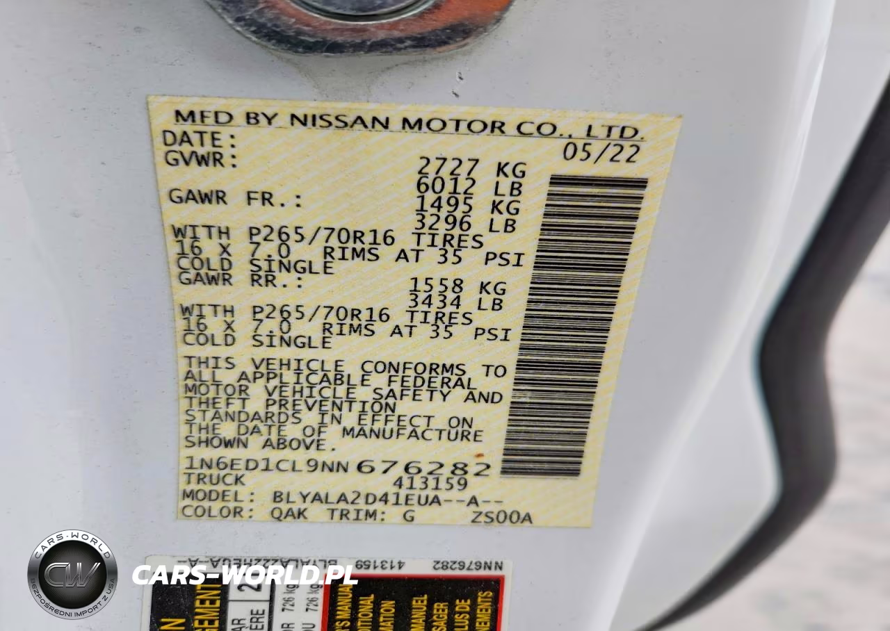 2022 Nissan Frontier S VIN:1N6ED1CL9NN676282 - 13
